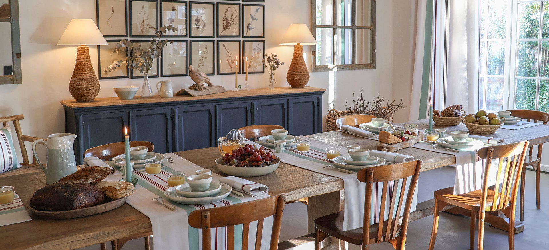 Jean-vier Basque table runners create a vibrant and friendly